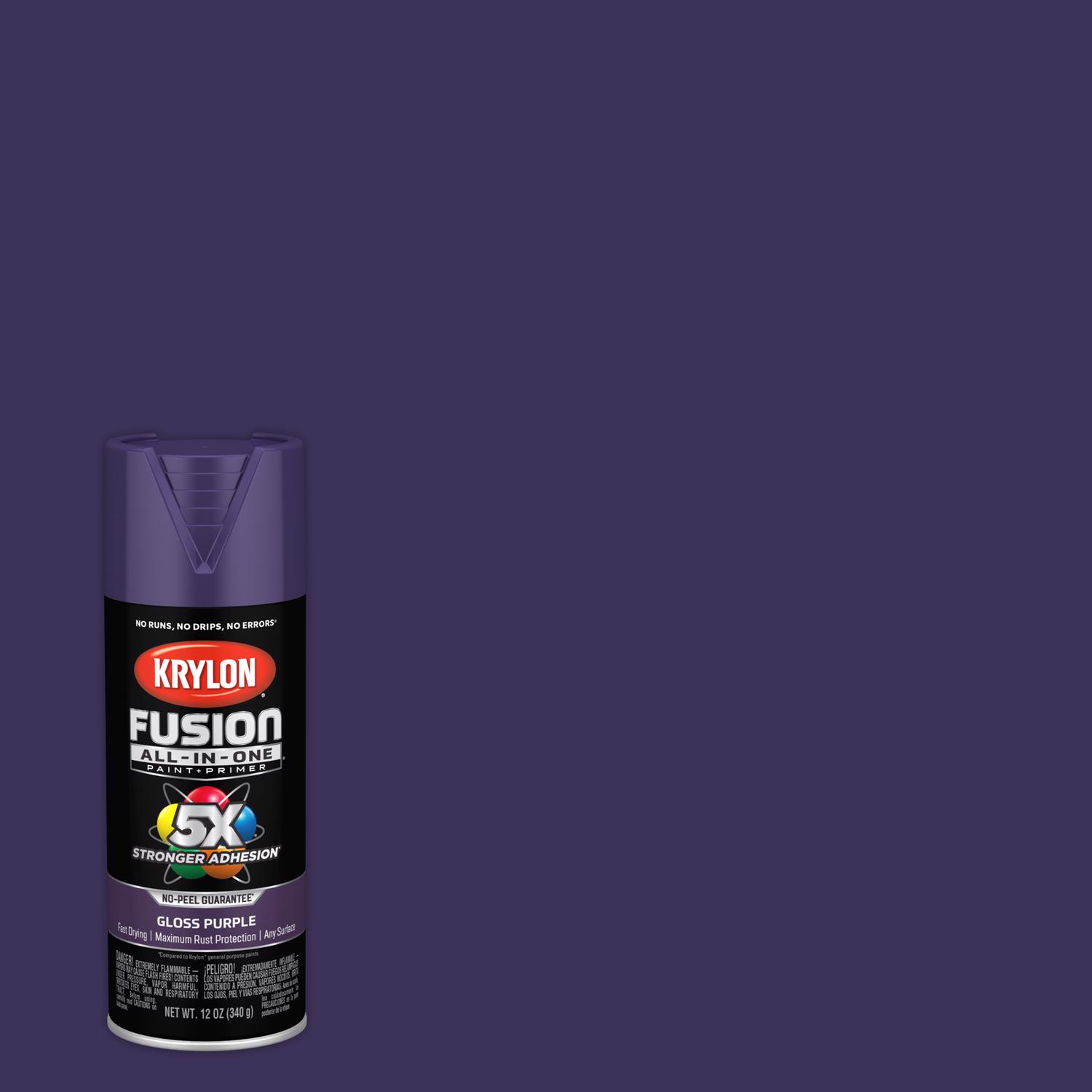 Krylon Fusion All-In-One Gloss Purple Paint+Primer Spray Paint 12 oz