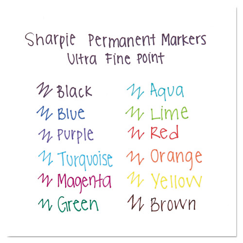 Sharpie Ultra Fine Tip Permanent Marker， Extra-Fine Needle Tip， Black， Dozen (37001)