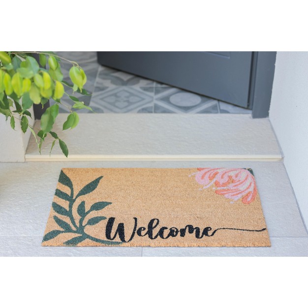 Floral Print Rectangle Doormat