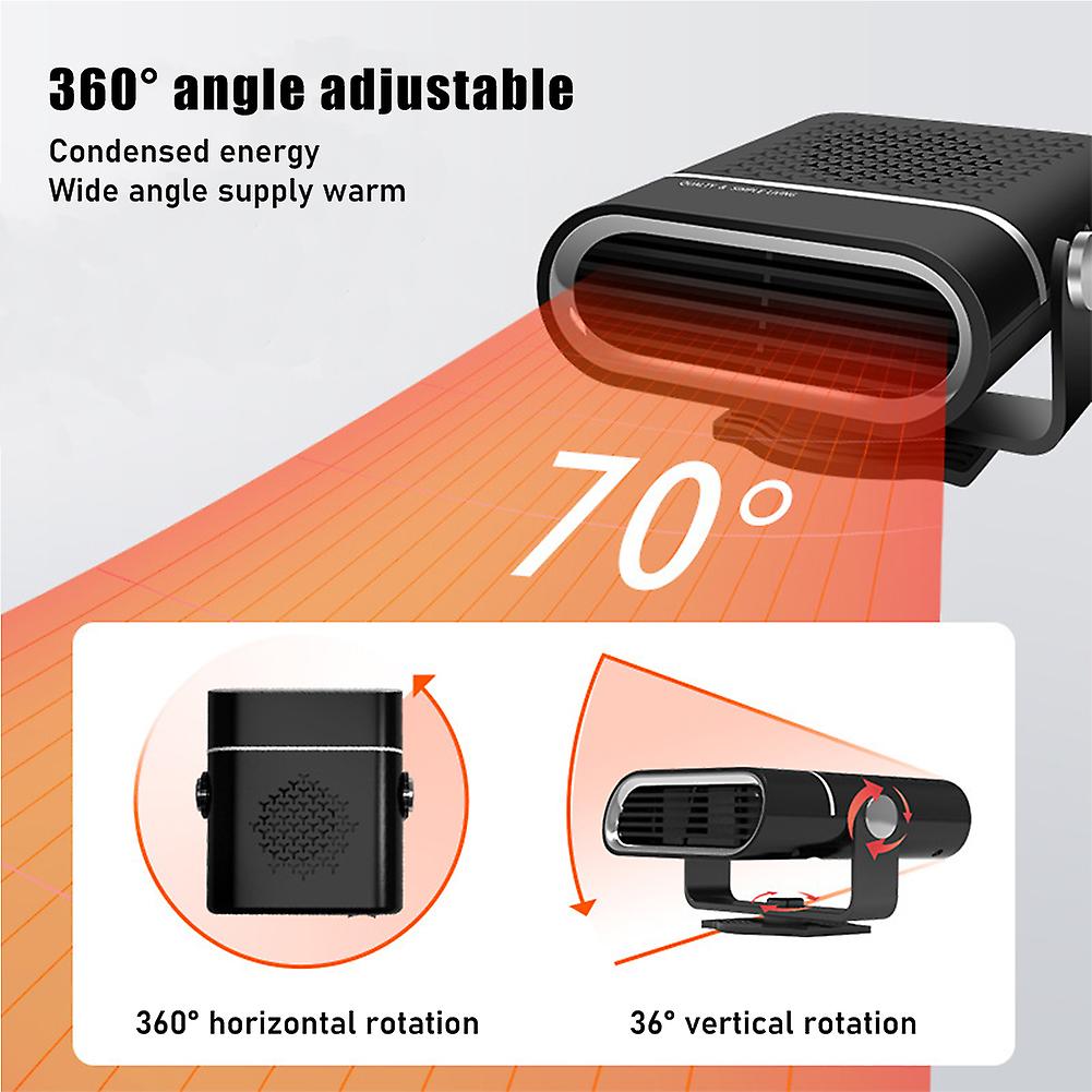 Born Pretty 12v 24v 260w Portable Auto Heater Defroster Demister Heater 360 Degree Abs Heating Cooling Fan For Cars Trucks Car Accessories