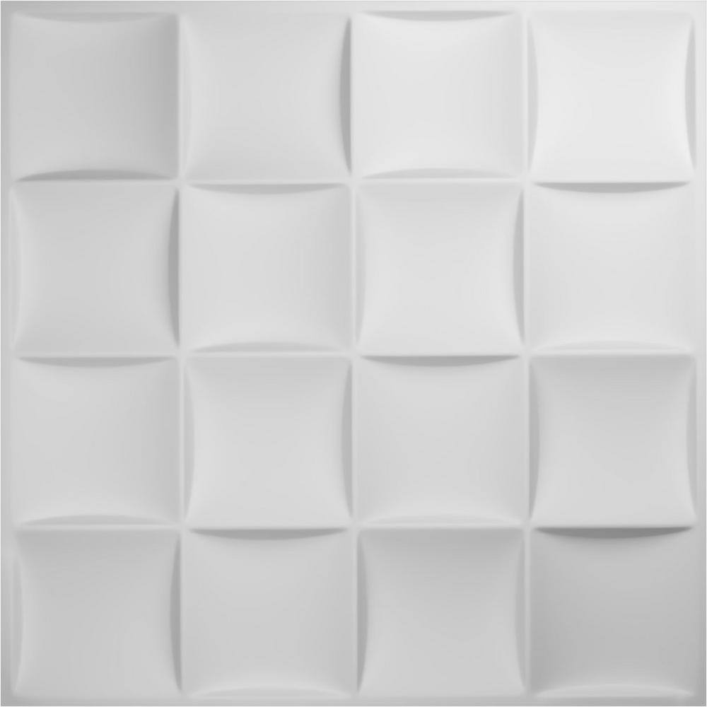 Ekena Millwork 19 58W x 19 58H Baile EnduraWall Decorative 3D Wall Panel Covers 133.73 Sq. Ft. (50-Pack for 133.73 Sq. Ft.) WP20X20BAWH-CASE-50