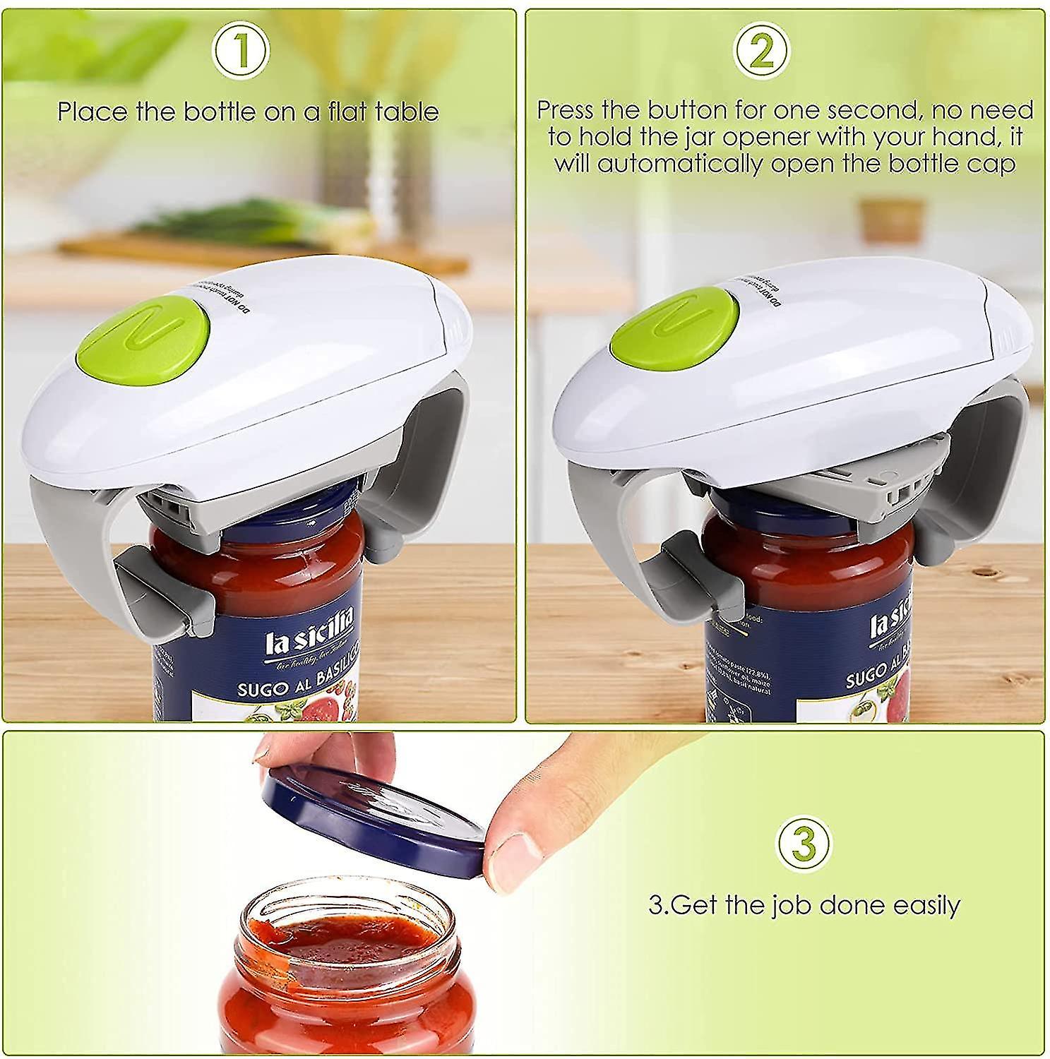 Electric Jar Opener - Strong And Sturdy Kitchen Gadget For Sealing Jars - Hands Free Automatic Jar