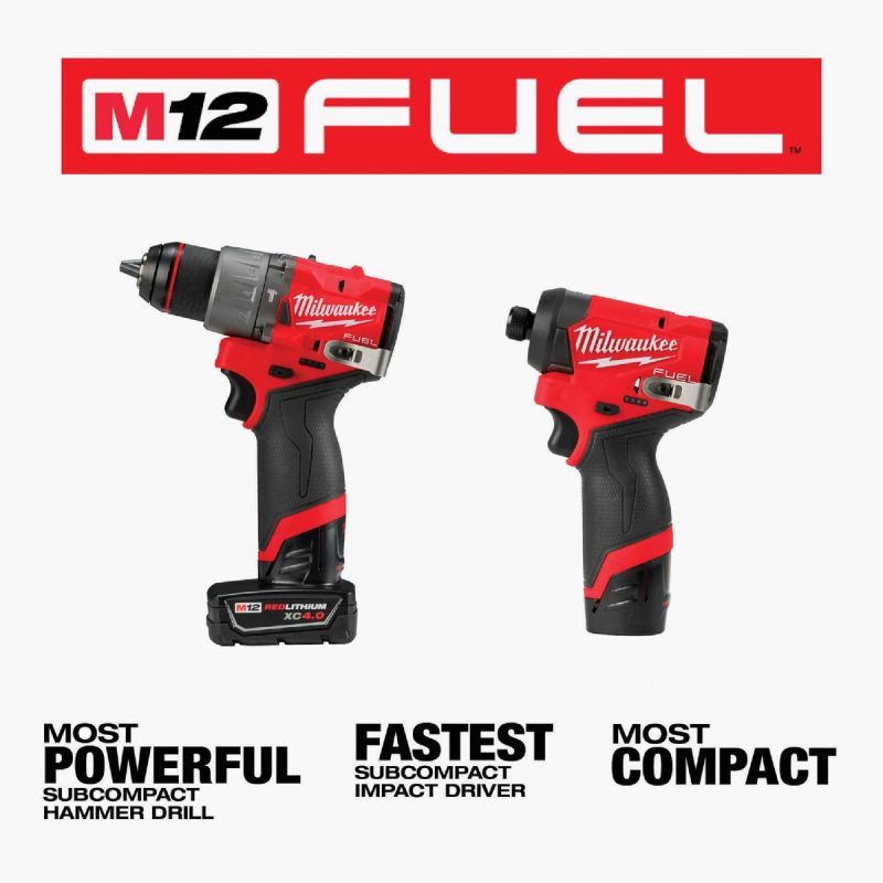 MW M12 FUEL Li-Ion Brushless Hammer Drillamp Impact Cordless Tool Combo Kit