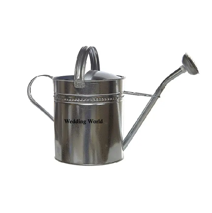 Galvanized Water Can High Quality Handmade Designer Fancy Watering Can Round Shape Green Color Wholesale Metal Water Can