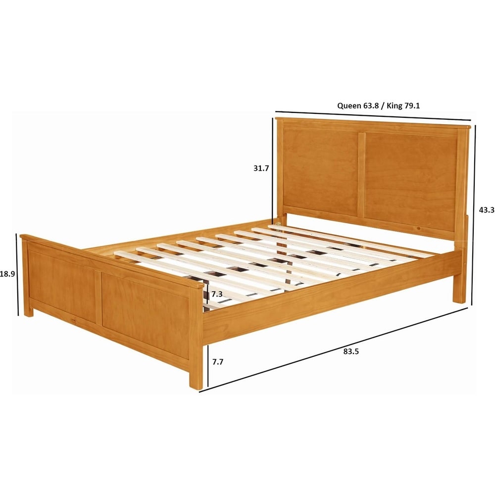 Winston Wooden Platform Bed with Paneled Headboard