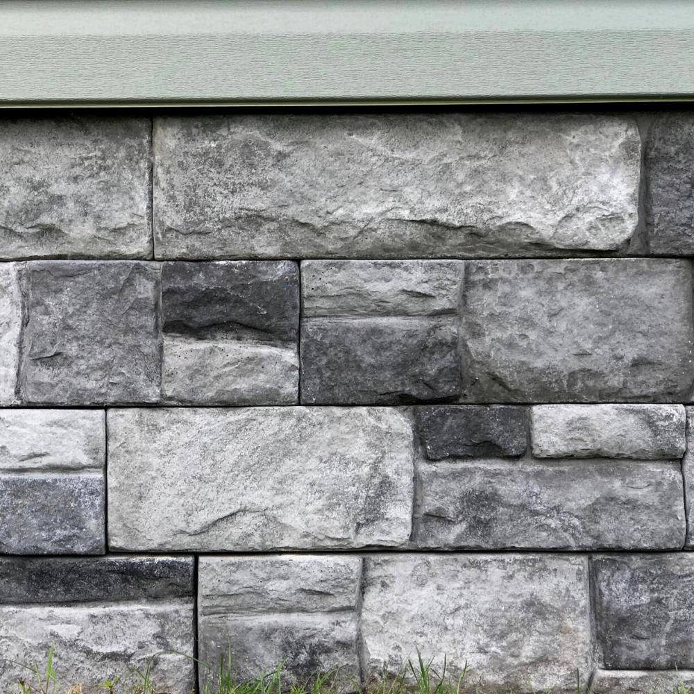 ADORN Shadowledge Slate 23.5 in. x 6 in. Stone Veneer Siding (Flats) SFLAT