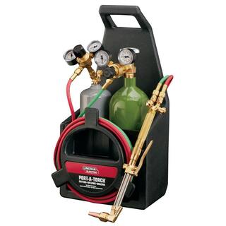 Lincoln Electric Port-A-Torch Kit with Oxygen and Acetylene Tanks for Cutting Welding and Brazing KH990