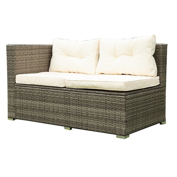 4 Piece Patio Sectional Wicker Rattan Sofa Set - Overstock - 35472909