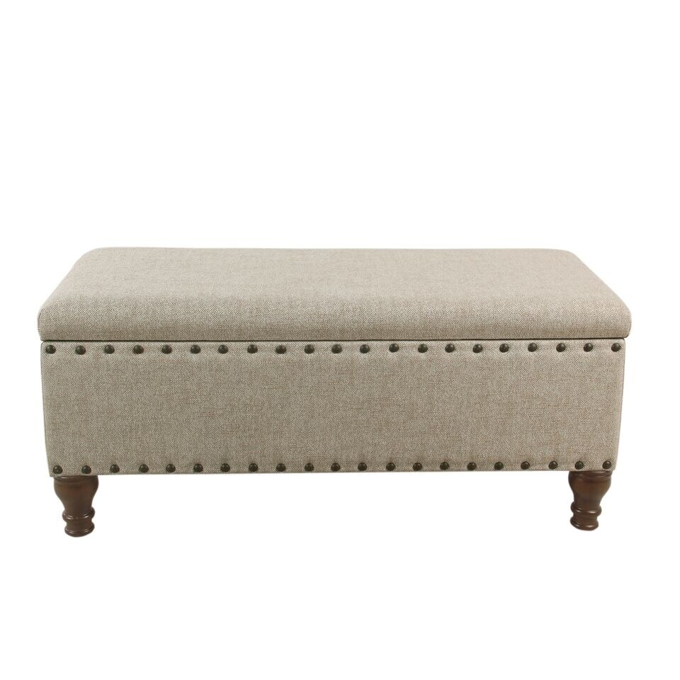 Copper Grove Reze Large Storage Bench with Nailhead Trim