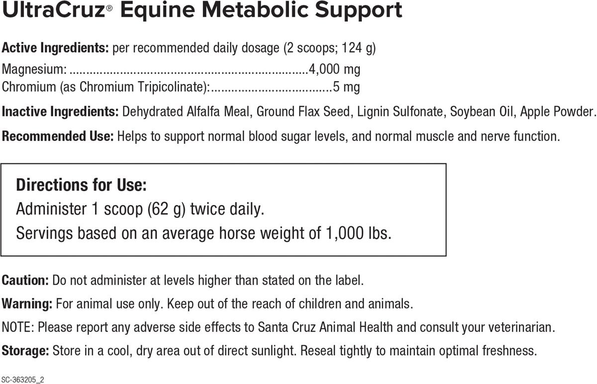 UltraCruz Metabolic Support Pellets Horse Supplement