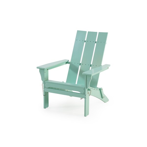 Zuma Outdoor Contemporary Acacia Wood Foldable Adirondack Chair by Christopher Knight Home