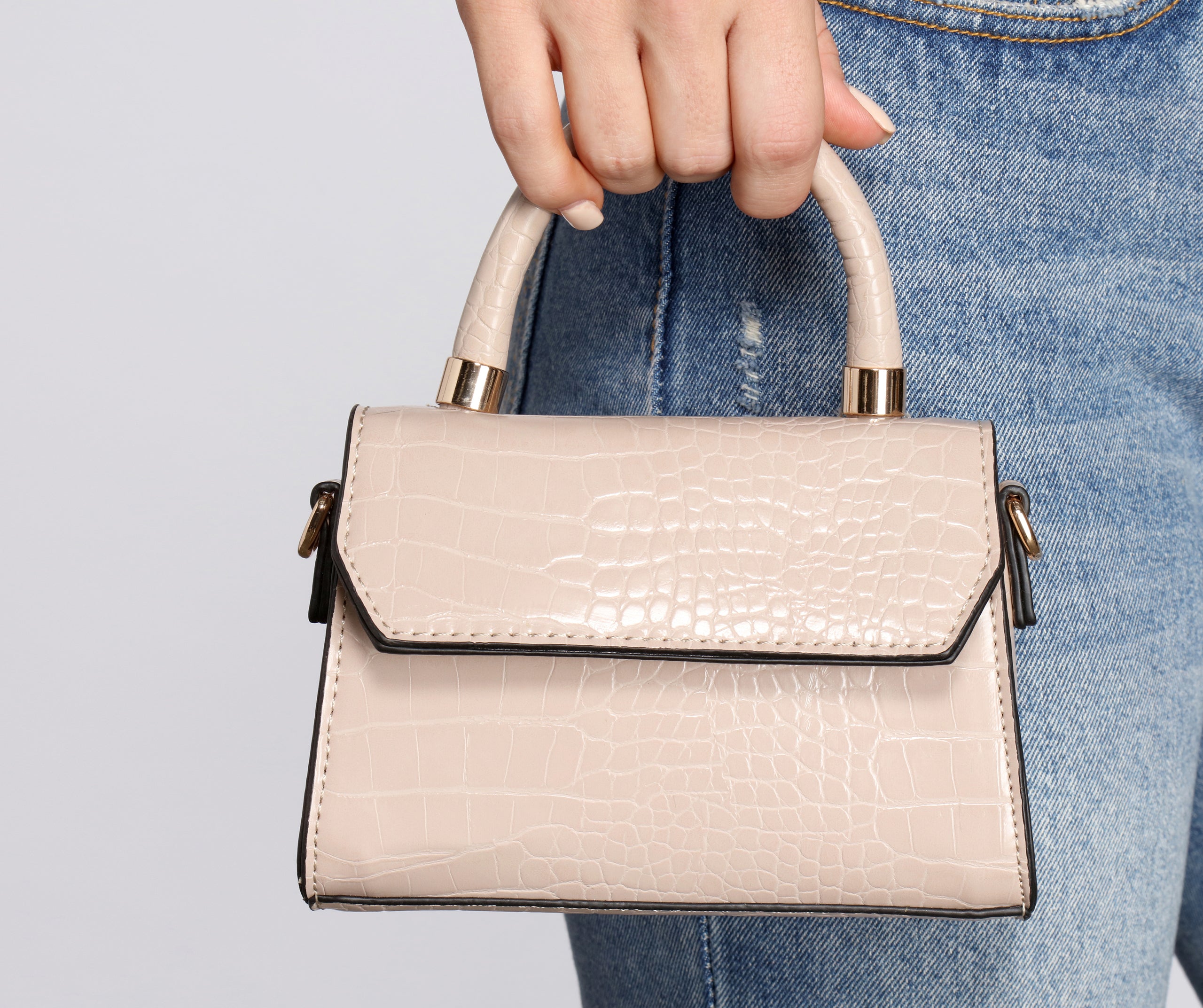 Mini Matte Snake Textured Purse