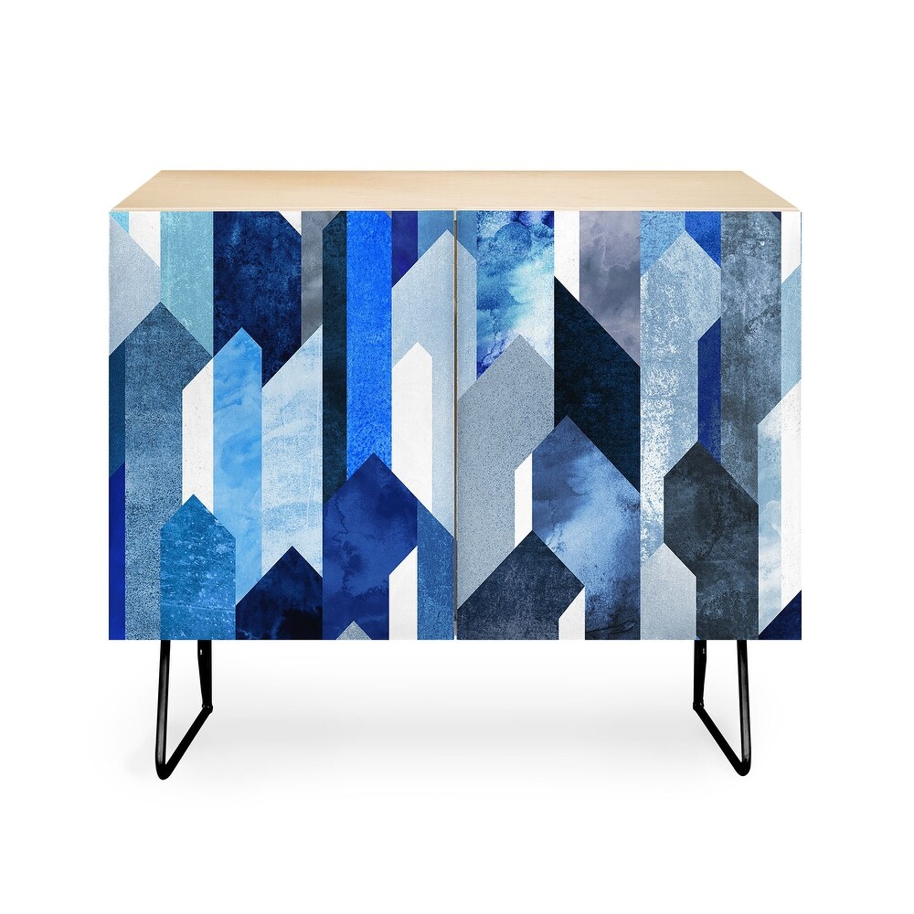 Carson Carrington Hjaelmared Modern/Contemporary Blue Credenza