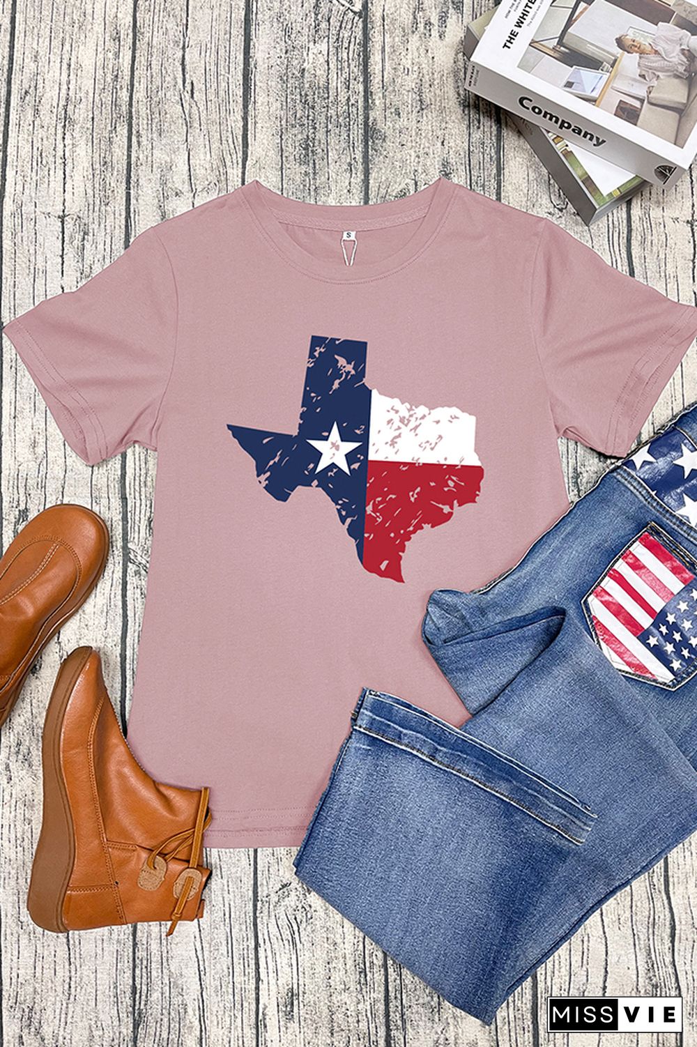 Texas Flag Short Sleeve Graphic Tee Wholesale