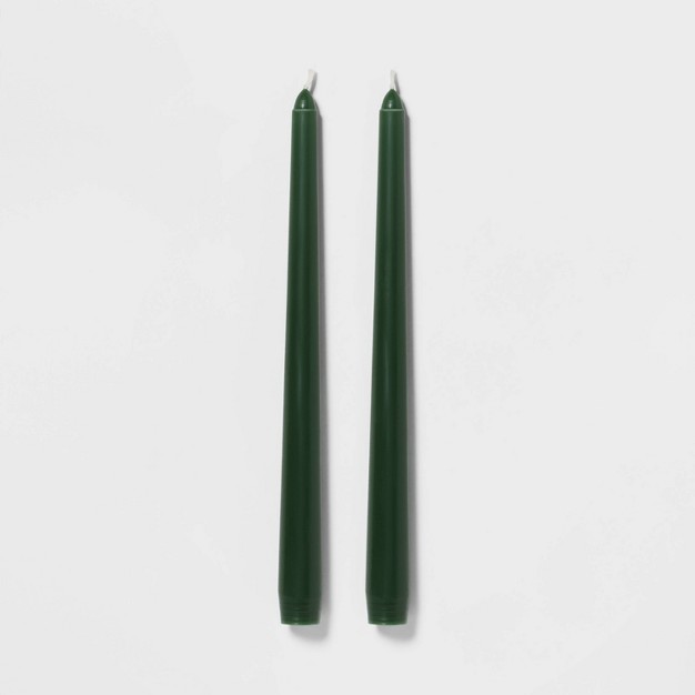 2pk Tapers Candle Green