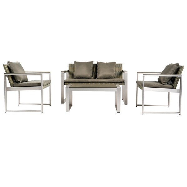 Gray+Silver AllWeather 4 Piece Patio Seating Set