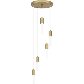 Hampton Bay Bellingham 30-Watt 5-Light Integrated LED Gold Cluster Pendant HD7972B