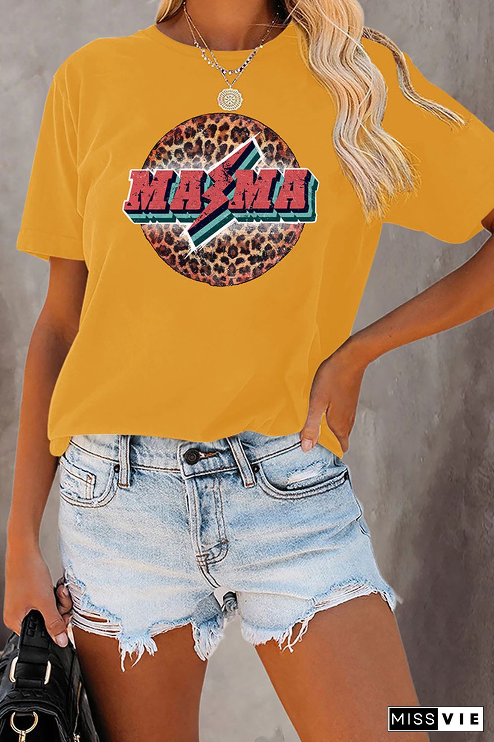 Retro Mama Leopard Graphic Tee