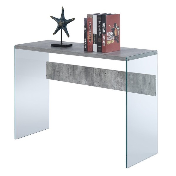 Porch and Den Urqhuart Mixed Material Glass Console Table