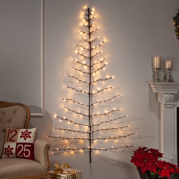 6 ft Tall Christmas Tree Wall Hanging with 180 Warm White LED Lights