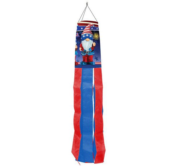 Briarwood Lane Everyday 4th Of July Patriotic Gnomes Windsock Wind Twister 40x6