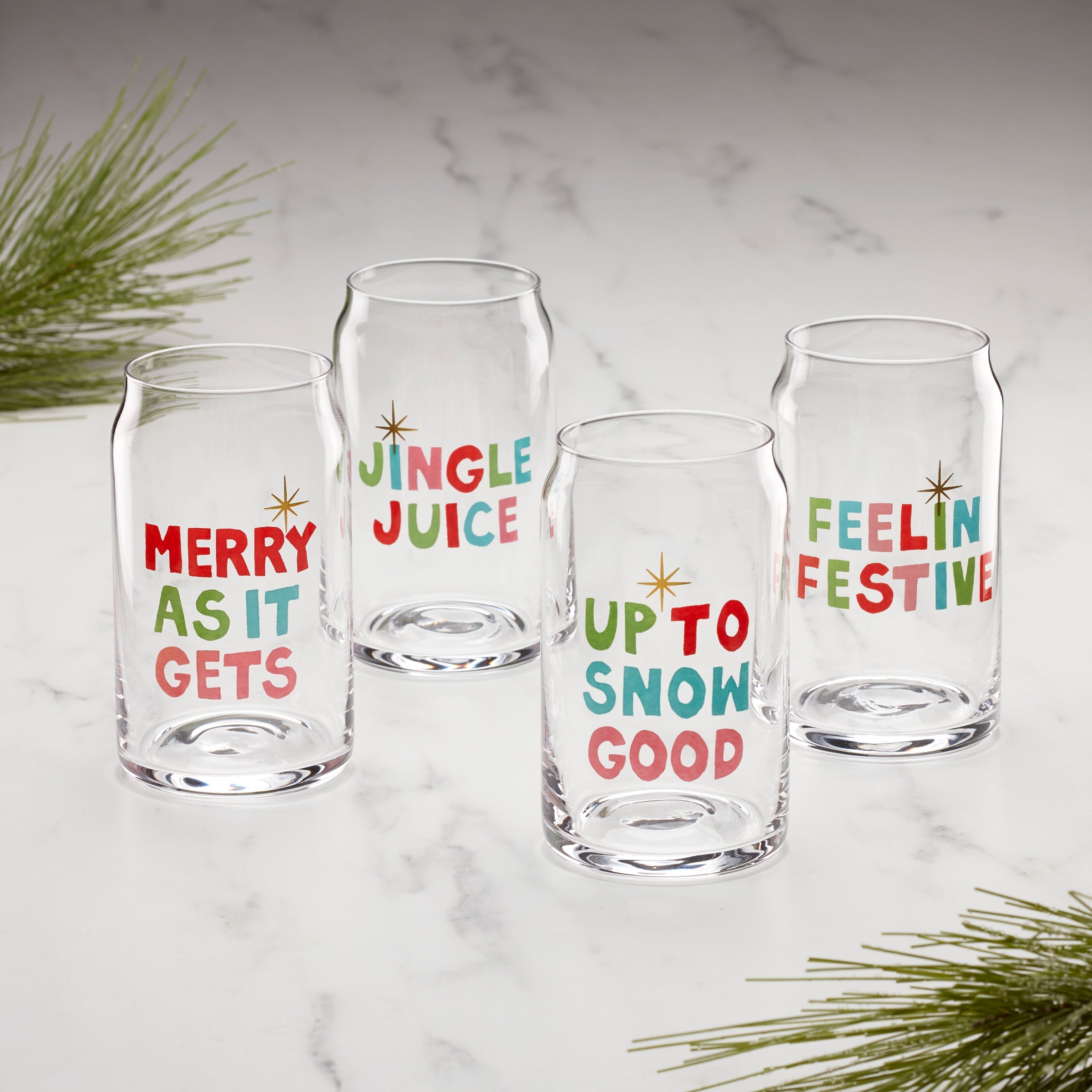 Jingle Juice Cocktail Glasses, Set Of 4