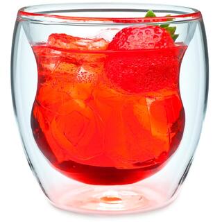 Ozeri Curva Artisan Series 8 oz. Double Wall Beverage Glasses and Tumblers (Set of 4) DW080AS