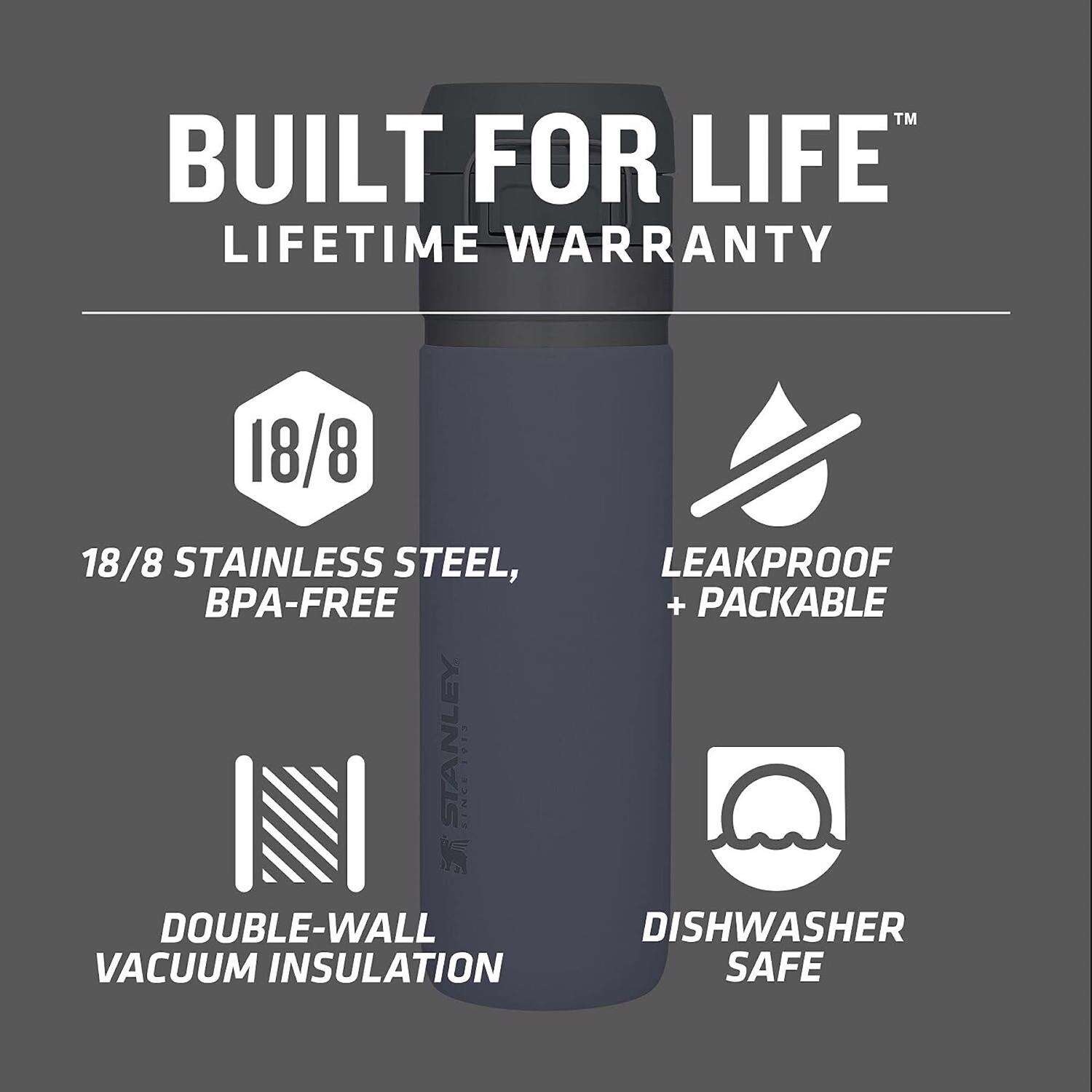 Stanley The Quick Flip 24 oz Double Wall Insulation Lilac BPA Free Vacuum Insulated Bottle