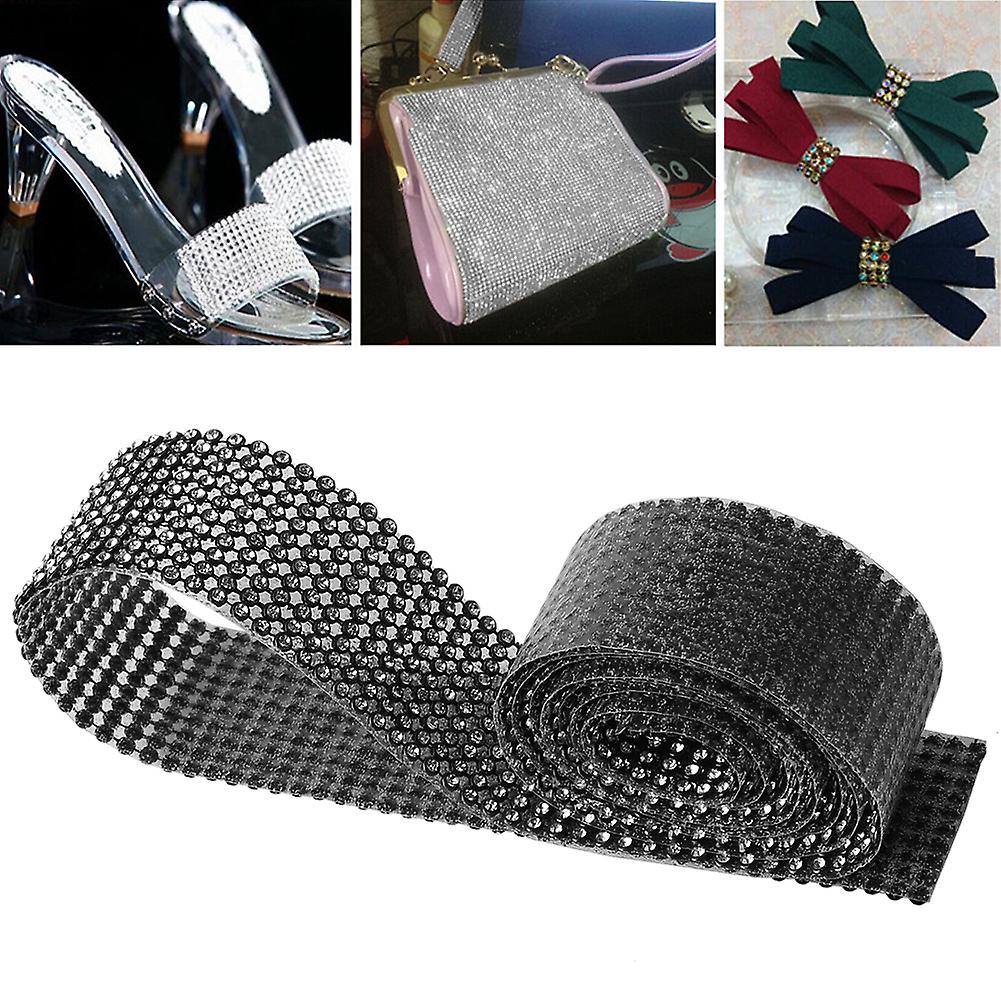 3mm Diy 10 Rows Imitation Diamond Mesh Wrap Roll Crystal Rhinestones Ribbon Decor (#05)