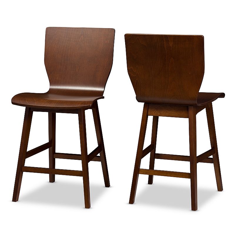 Baxton Studio Elsa Mid-Century Counter Stool 2-piece Set