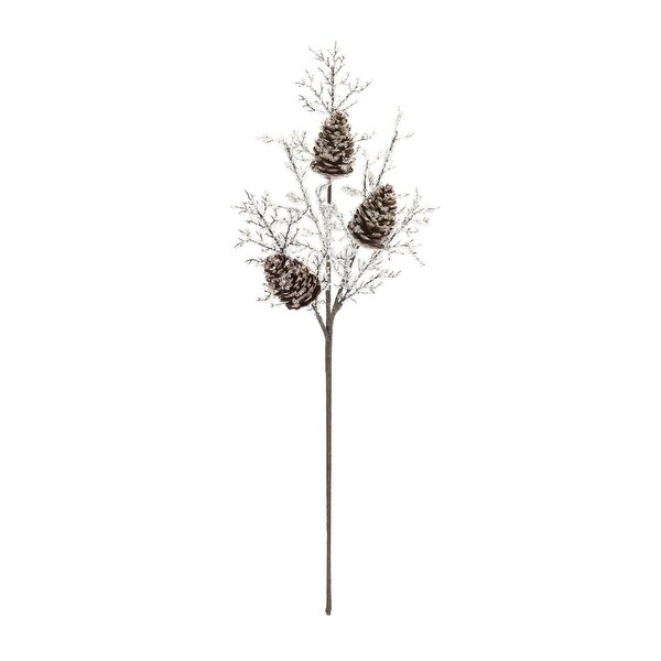 Iced Pinecone Twig Branch (Set of 2)