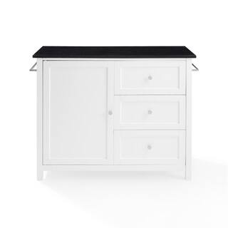 CROSLEY FURNITURE Soren White Kitchen Island with Black Granite Top KF30090BG-WH