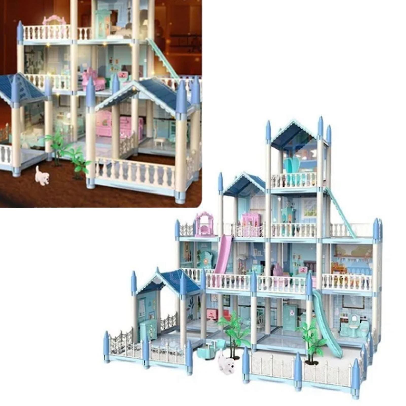 14 Rooms Doll House DIY Doll House Princess Castle Girl Toy Furniture Accessories Christmas Birthday Gift