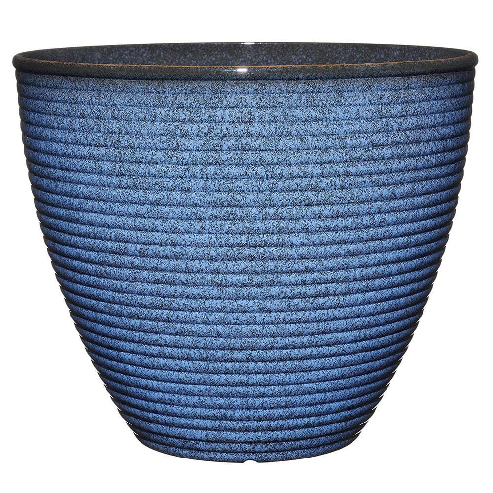 Classic Home and Garden 13 in. Perfect Blue Cali Resin Planter 4783-406R