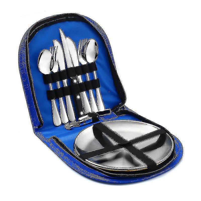 Outdoor Double Picnic Bag Travel Cutlery Set Stainless Steel Portable Cutlery Set