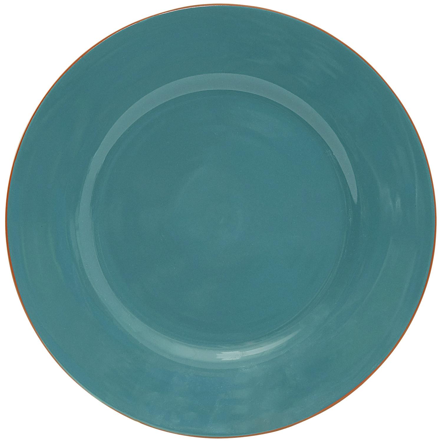 Ankara 16 Piece Stoneware Dinnerware Set， Turquoise