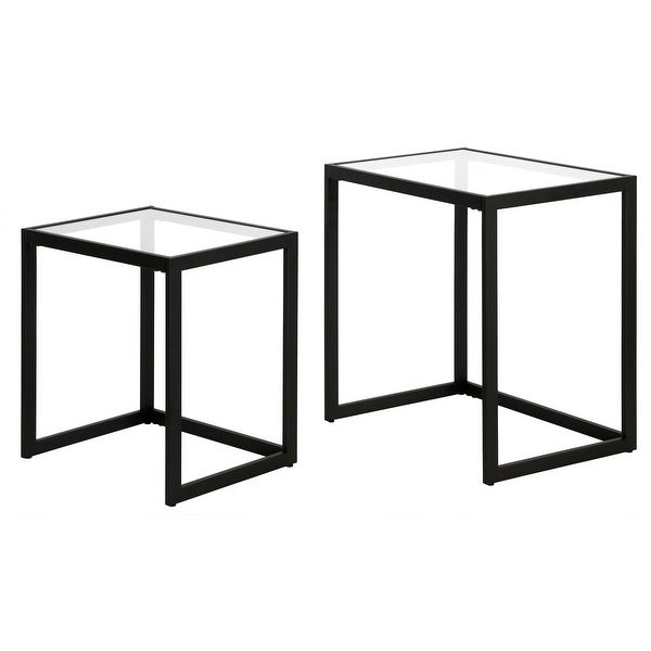 Nesting Side Table Set with Glass Top