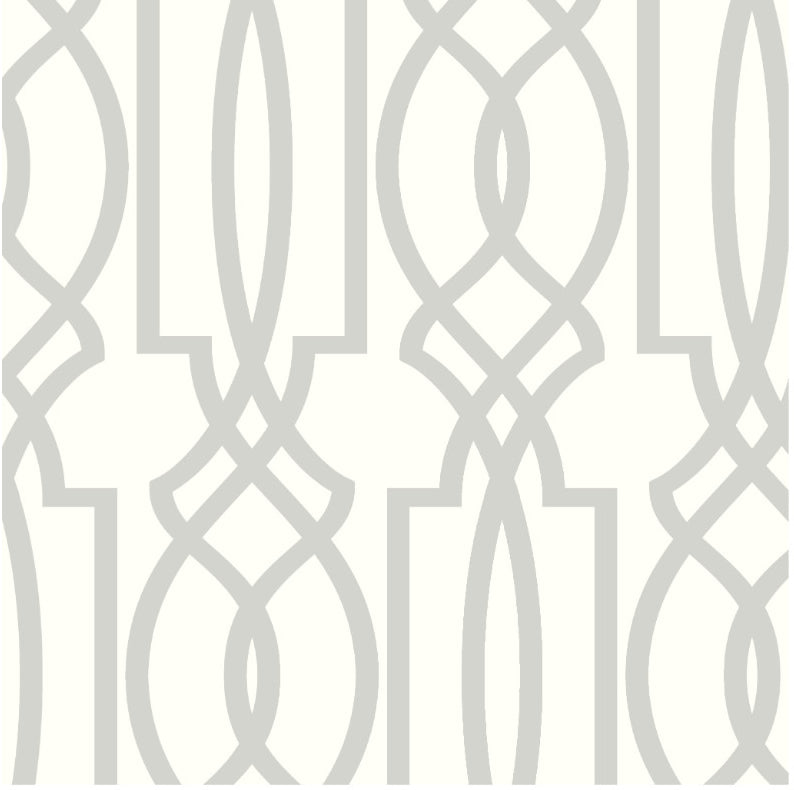 Sample Deco Lattice Peel-and-Stick Wallpaper in Grey