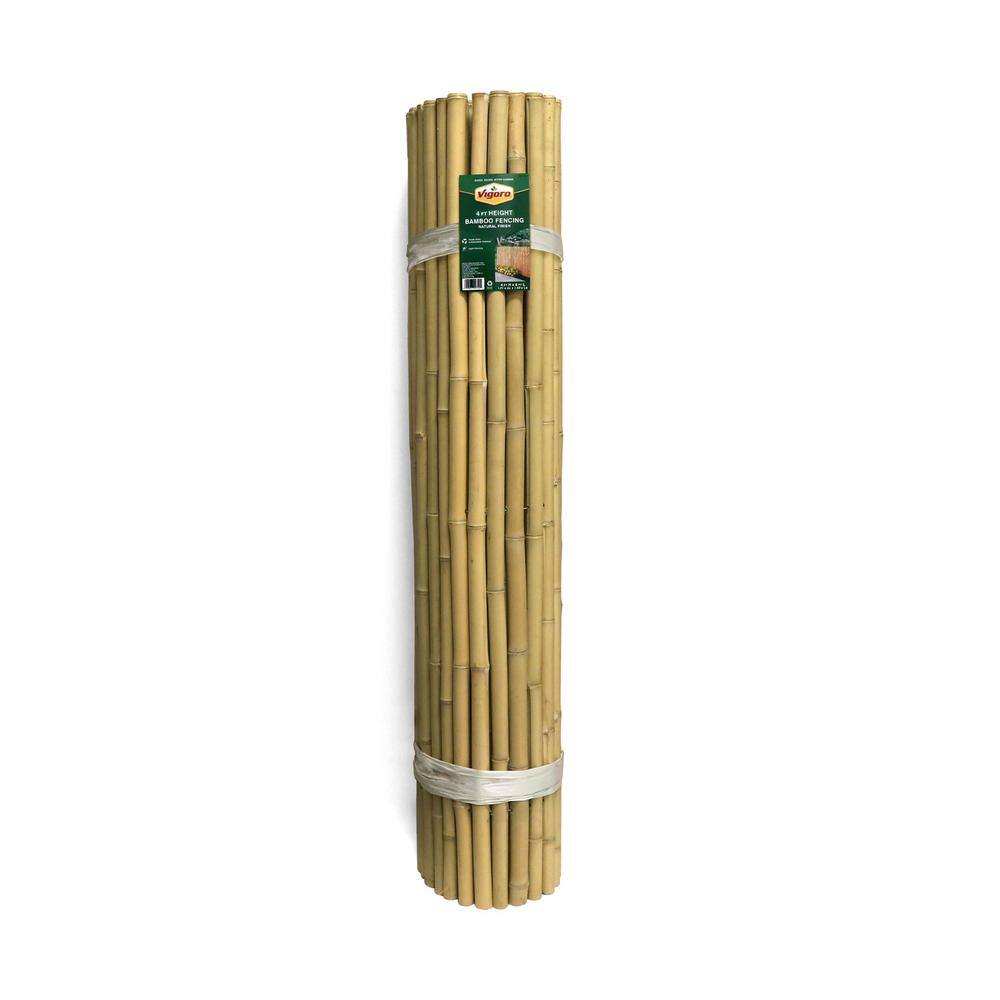 Vigoro 4 ft. H x 6 ft. W Natural Bamboo Fence 4477405