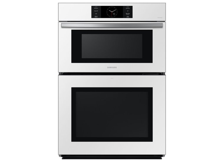  Bespoke 30-Inch Microwave Combination Oven With AI Pro Cooking Camera in White Glass