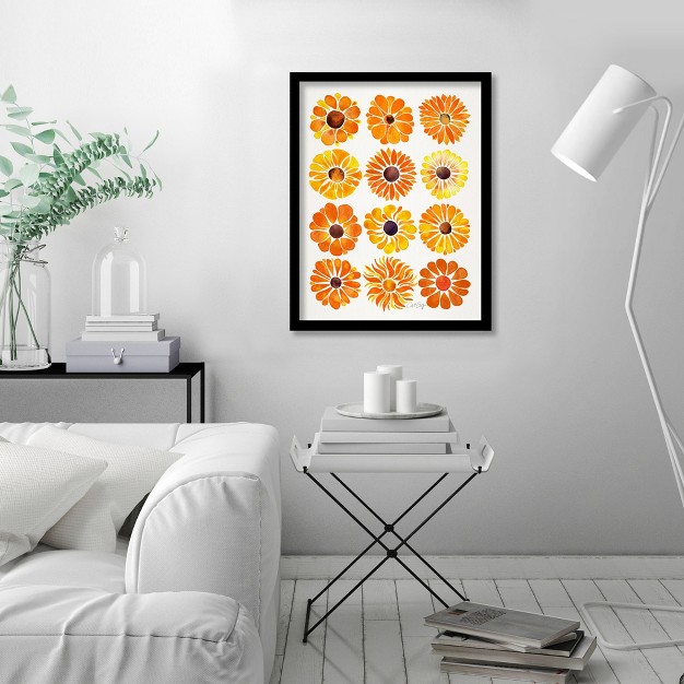 Americanflat Farmhouse Wall Art Room Decor Orange Flowerpower Artprint By Cat Coquillette