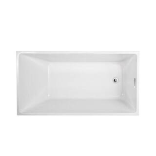 Vanity Art Vannes 47 in. Acrylic Flatbottom Freestanding Bathtub in White VA6816B-XS