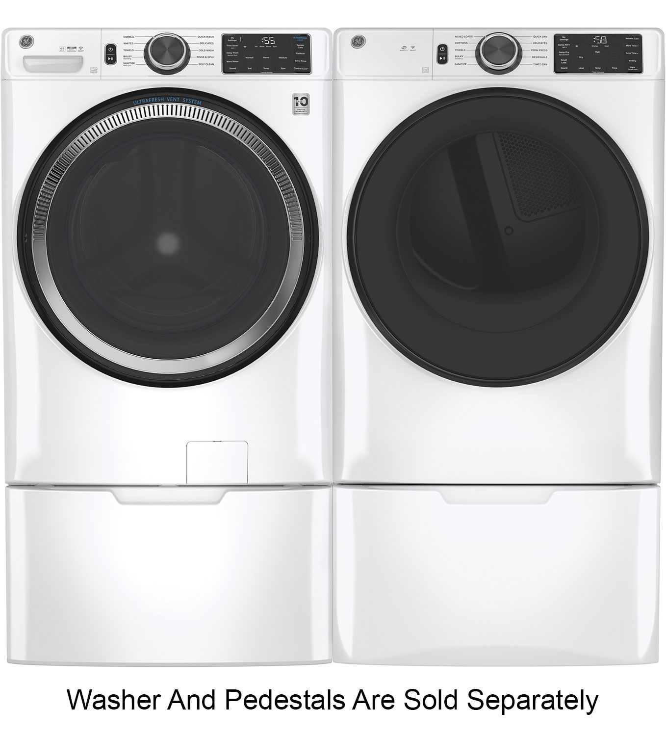 GE ADA 7.8 Cu. Ft. White Smart Front Load Gas Dryer With Sanitize Cycle