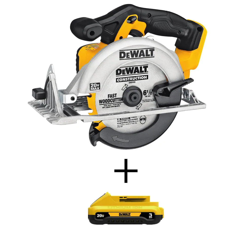 DEWALT DCS391BW230 20-Volt MAX Cordless 6-1/2 in. Circular Saw with (1) 20-Volt Battery 3.0Ah