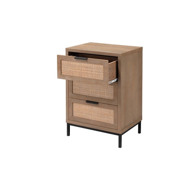 Alden Décor Ian 3 Drawer Side Table