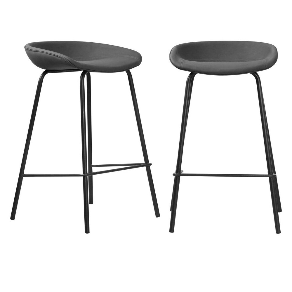 (Set of 2) Mitch Bucket Seat Counter Stool (26 inch)