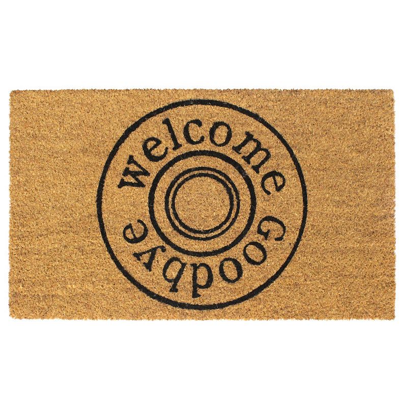 RugSmith Welcome Good Bye Round Print Doormat - 18'' x 30''