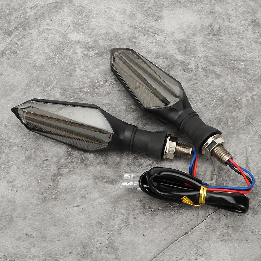 2pcs Double-sided Motorcycle Led Flowing Water Turn Signal Light Indicator Lamp (yellow)