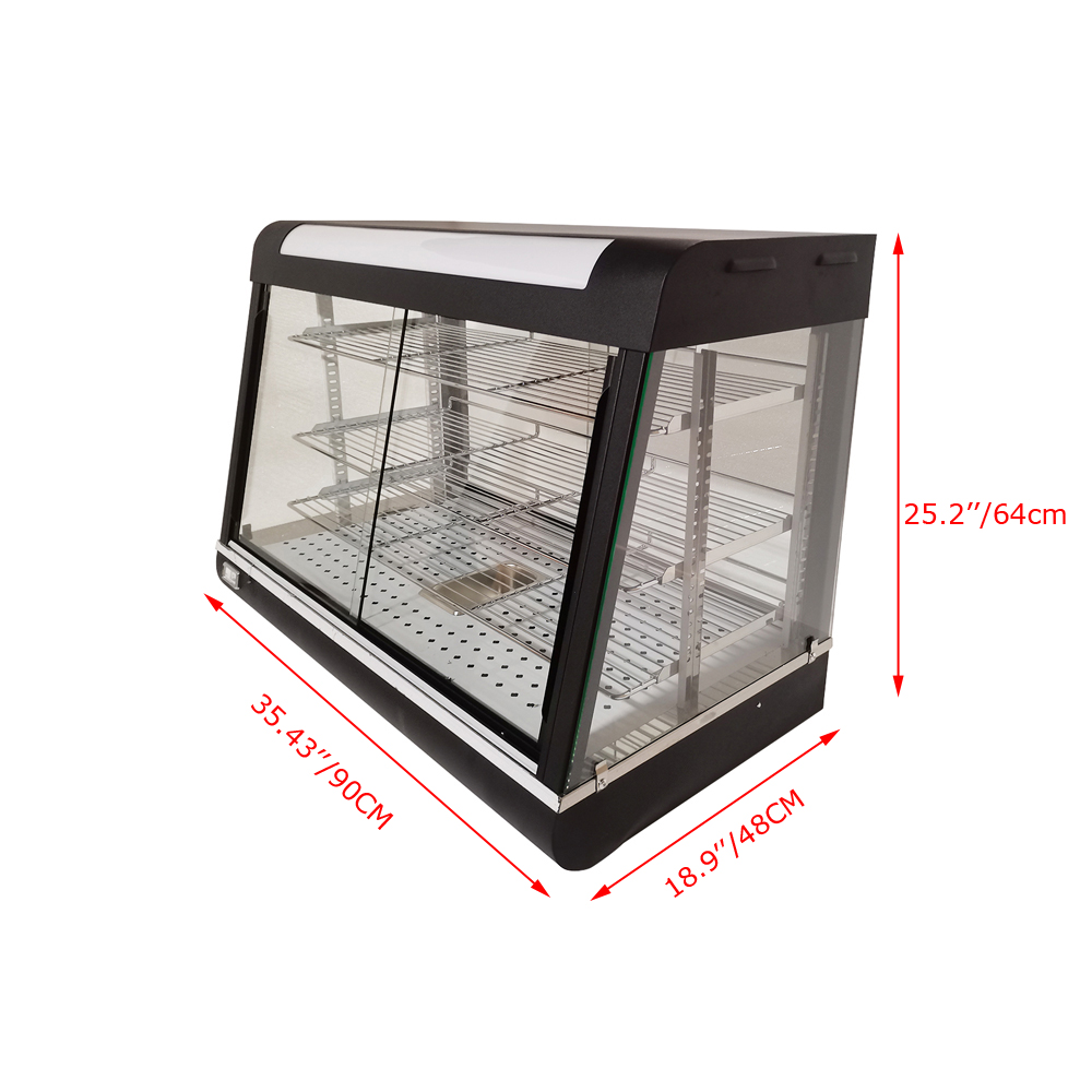 INTSUPERMAI Electric 35 inch Food Warmer Showcase Display Insulation Cabinet 3 Tiers