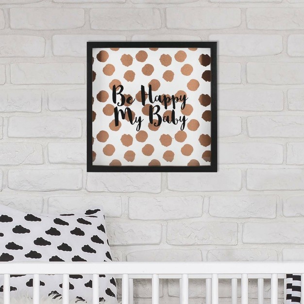 Roommates Framed Wall Poster Prints Happy Baby Rose Gold